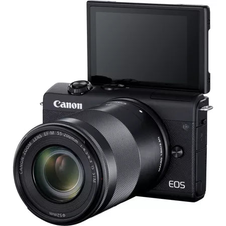 Canon EOS M200 Mirrorless Camera with EF-M 15-45 mm f/3.5-6.3 IS STM & 55-200 mm f/4.5-6.3 IS STM Lens, Black