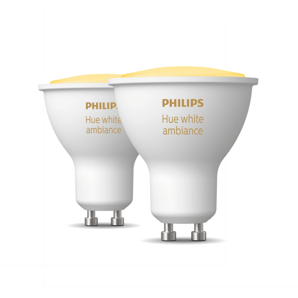 Philips Hue GU10 4000K 4.3W White Ambiance LED Smart Bulb - 2 Pack