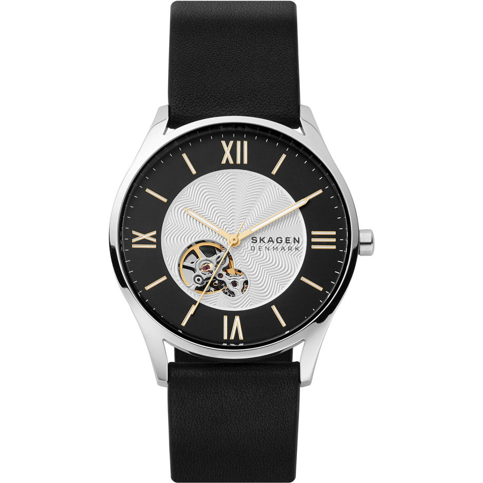 Skagen Men's SKW6710 Holst Automatic Heartbeat Watch- Black/Silver