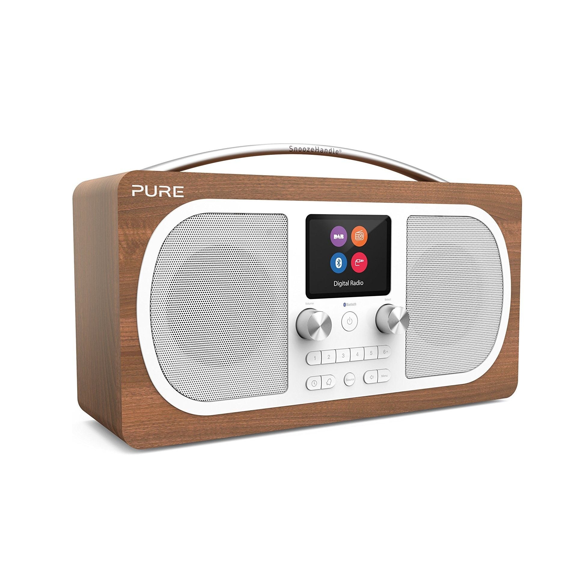 Pure Evoke H6 DAB/DAB+/FM Stereo Bluetooth Radio, Walnut - Refurbished Pristine