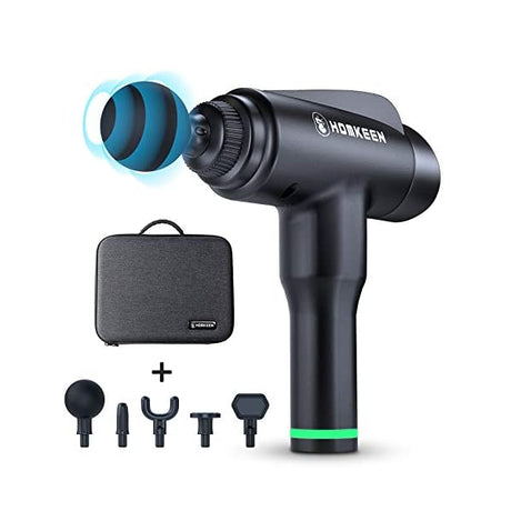 Homkeen Massage Gun Percussion Massager With 5 Heads - Black