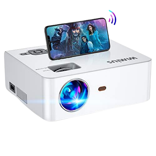 Wimius S2 WiFi Projector, 6200 Lumens Wireless Mirroring Portable Projector (White/Black)