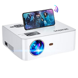 Wimius S2 WiFi Projector, 6200 Lumens Wireless Mirroring Portable Projector (White/Black)