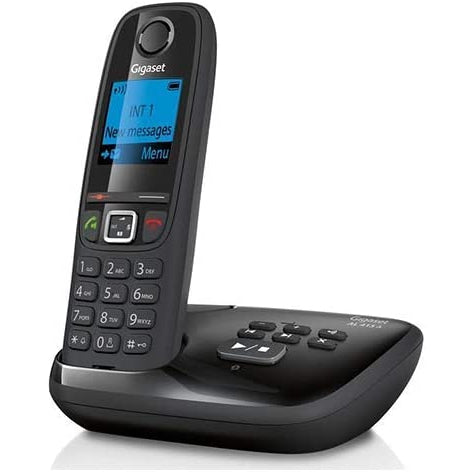 Gigaset AL415A Cordless Phone with Answering Machine, Black