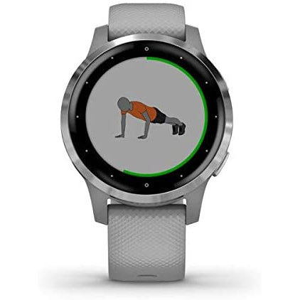 Garmin VivoActive 4S Smartwatch 40mm with Silicone Band, Silver/Powder Grey