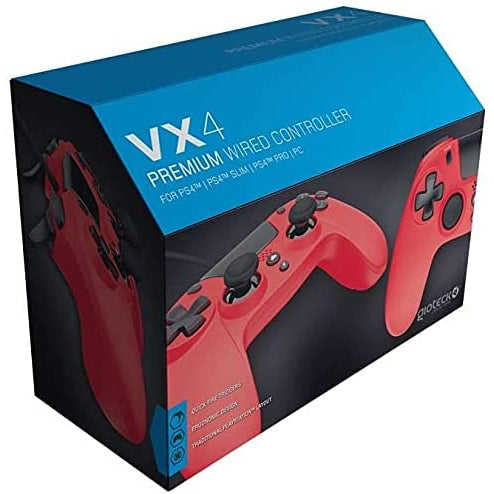 Gioteck VX-4 Wired Controller for PlayStation 4, Red - Refurbished Pristine