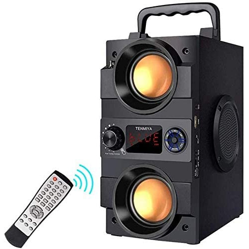 Tenmiya Rich Bass Speakers Built-in 8000mah Battery with Double Subwoofer Outdoor Party Speakers Support FM Radio