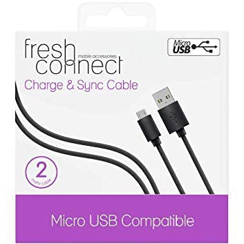 Fresh Connect 2m Micro USB, Charge and Sync Cable