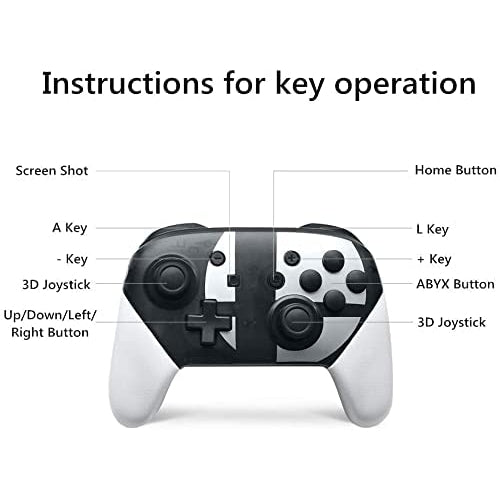 Switch pro controller, wireless controller, compatible with Nintendo Switch, supports gyro axis double impact