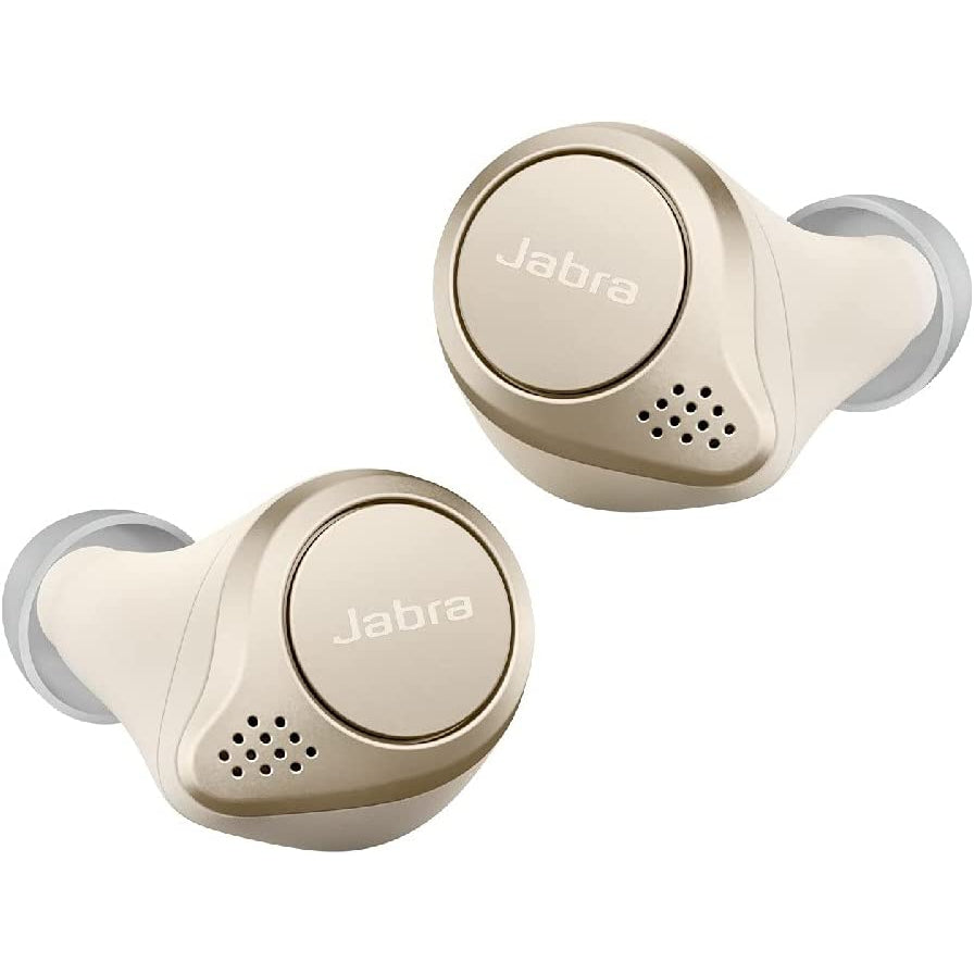Jabra Elite 75T Noise Cancelling Wireless Bluetooth Earbuds - Gold Beige - Refurbished Excellent