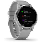Garmin VivoActive 4S Smartwatch 40mm with Silicone Band, Silver/Powder Grey