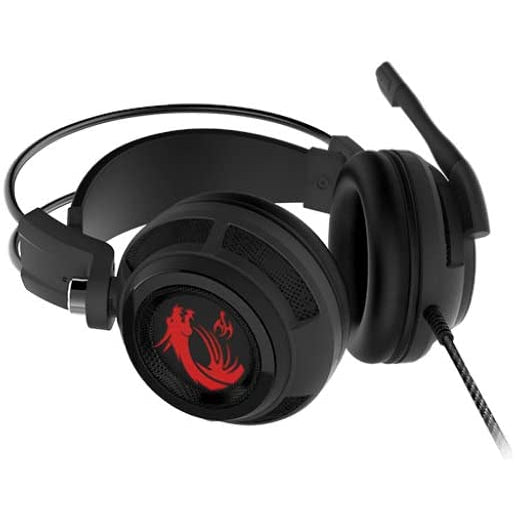 MSI DS502 7.1 Virtual Surround Sound Gaming Headset 'Black with Ambient MSI Dragon Logo