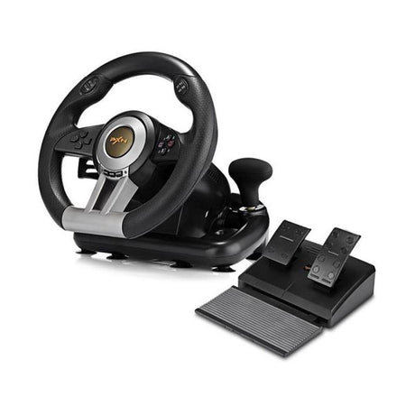 PXN-V3 Pro Universal USB Car Sim Race Steering Wheel and Pedals, Black