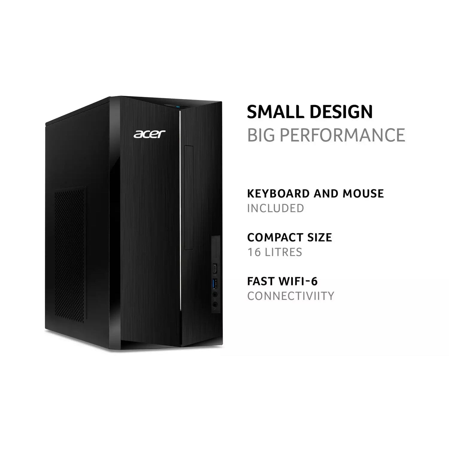 Acer Aspire TC-1660 Desktop PC Intel Core i5-11400 8GB RAM 2TB HDD - Black - Refurbished Excellent