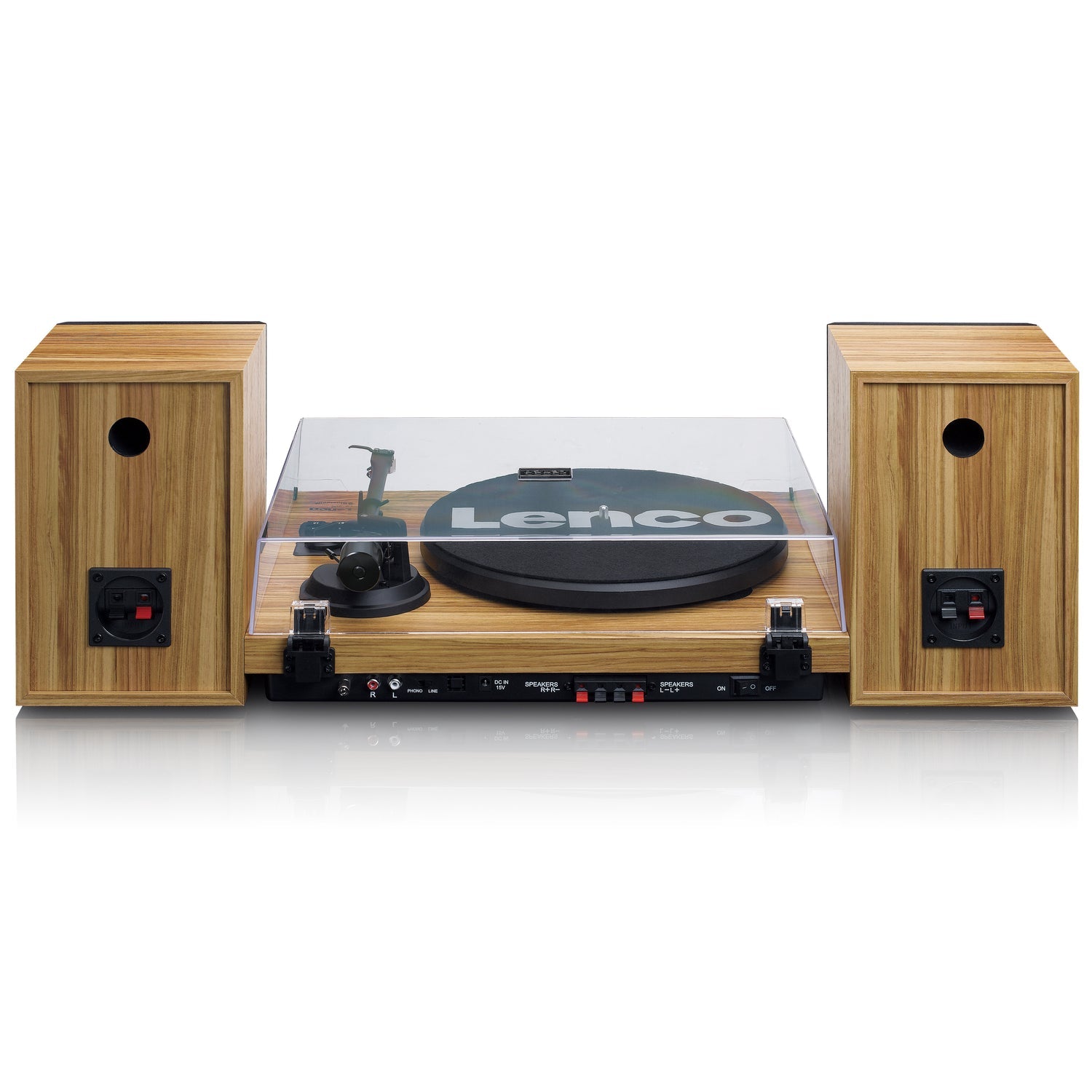 Lenco LS-500OK Record player with Built-in amplifier and Bluetooth plus 2 external speakers - Wood