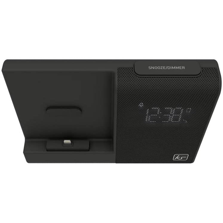 KitSound X Dock 4 Dual Alarm Clock FM Radio Speaker Dock - Black