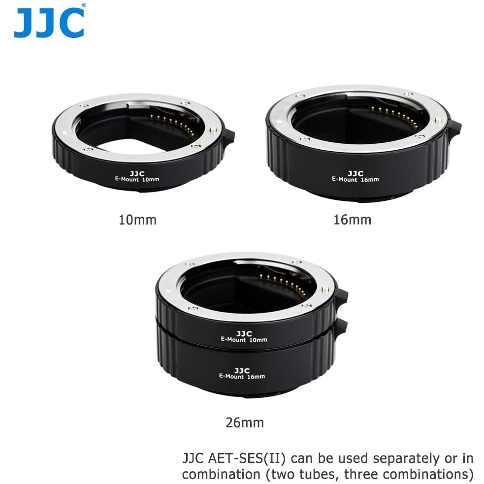 JJC Auto Focus (AF) Extension Tube with TTL Exposure for Close-up Image Photography for Sony E Mount Mirrorless Camera (10mm/16mm Set)