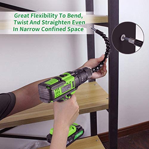 Ginour 18V Combi Drill, Hammer Drill,20+3 Torque,66 Accessories, 2Pcs 2000mAh Lithium Batteries, 45N.m Electric Drill Screwdriver