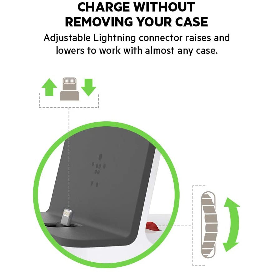Belkin PowerHouse Charge Dock for Apple Watch + iPhone, White/Black