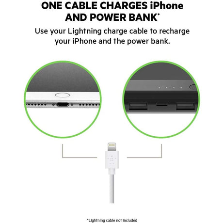 Belkin Boost Charge Power Bank 10K with Lightning Connector - White / Black