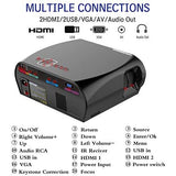 MTFY GP100 Video Projector, 3500 Lumens LCD 1080P Full-HD LED Portable Multimedia Home Theater Projector