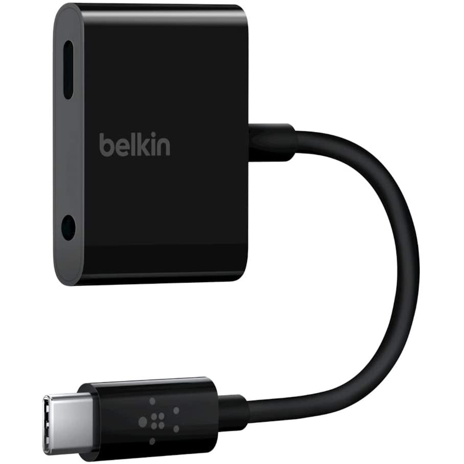 Belkin RockStar 3.5 mm Audio + USB-C Charge Adapter - Black