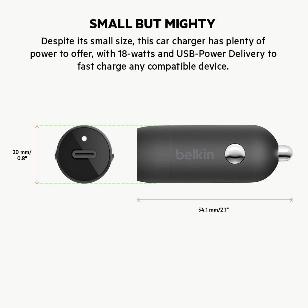 Belkin Boost Charge Car Charger with USB-C Cable - New