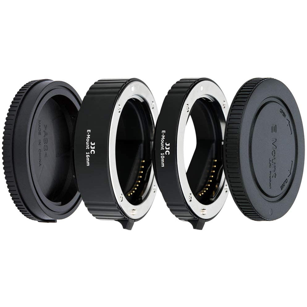 JJC Auto Focus (AF) Extension Tube with TTL Exposure for Close-up Image Photography for Sony E Mount Mirrorless Camera (10mm/16mm Set)