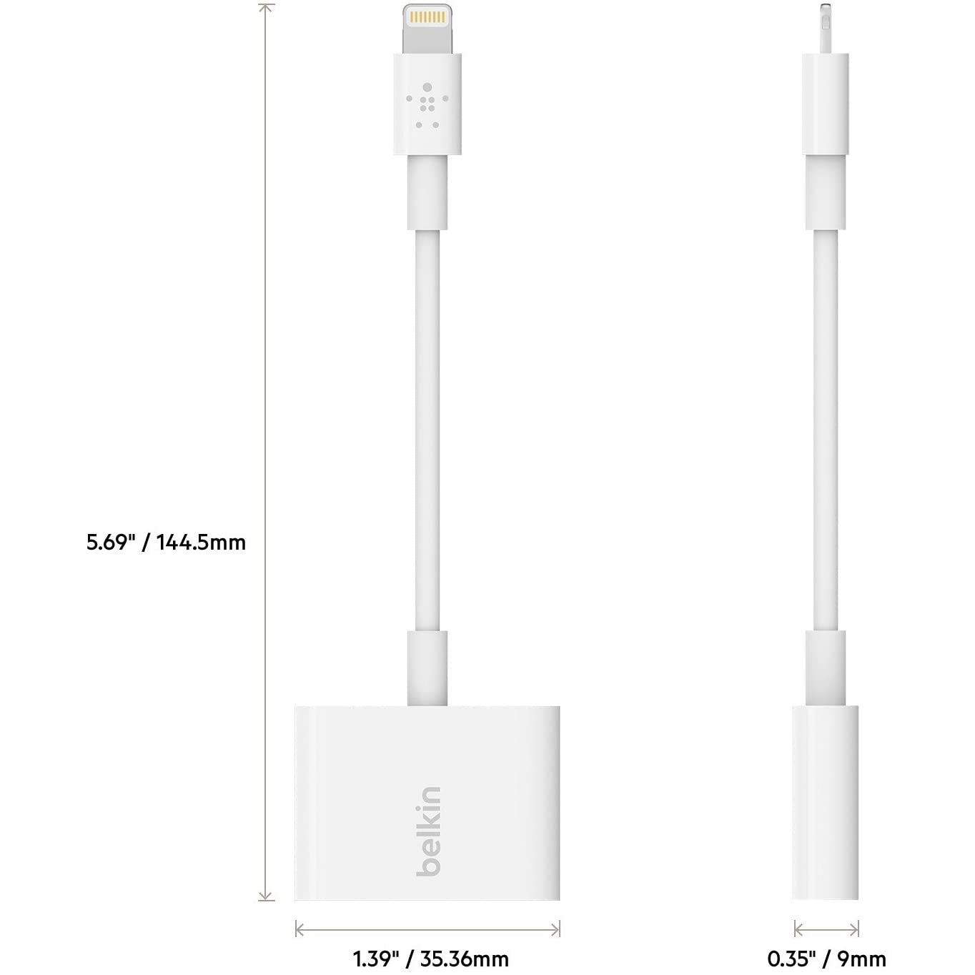 Belkin Lightning Audio + Charge Rockstar iPhone Lightning Audio Adapter/iPhone Charging Adapter