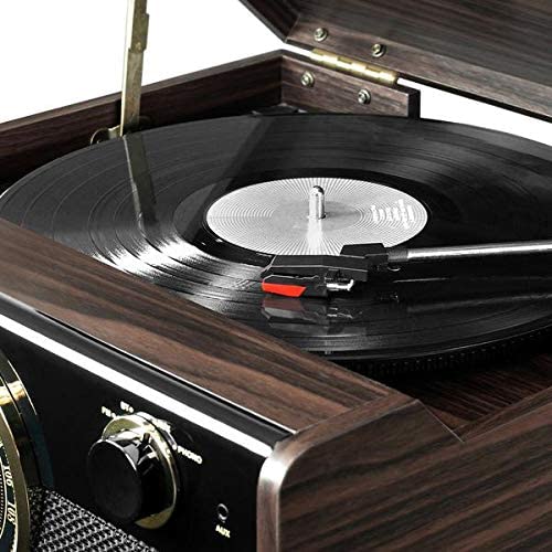 Victrola Empire Junior 4-in-1 Wood Vintage Bluetooth Record Player - Espresso