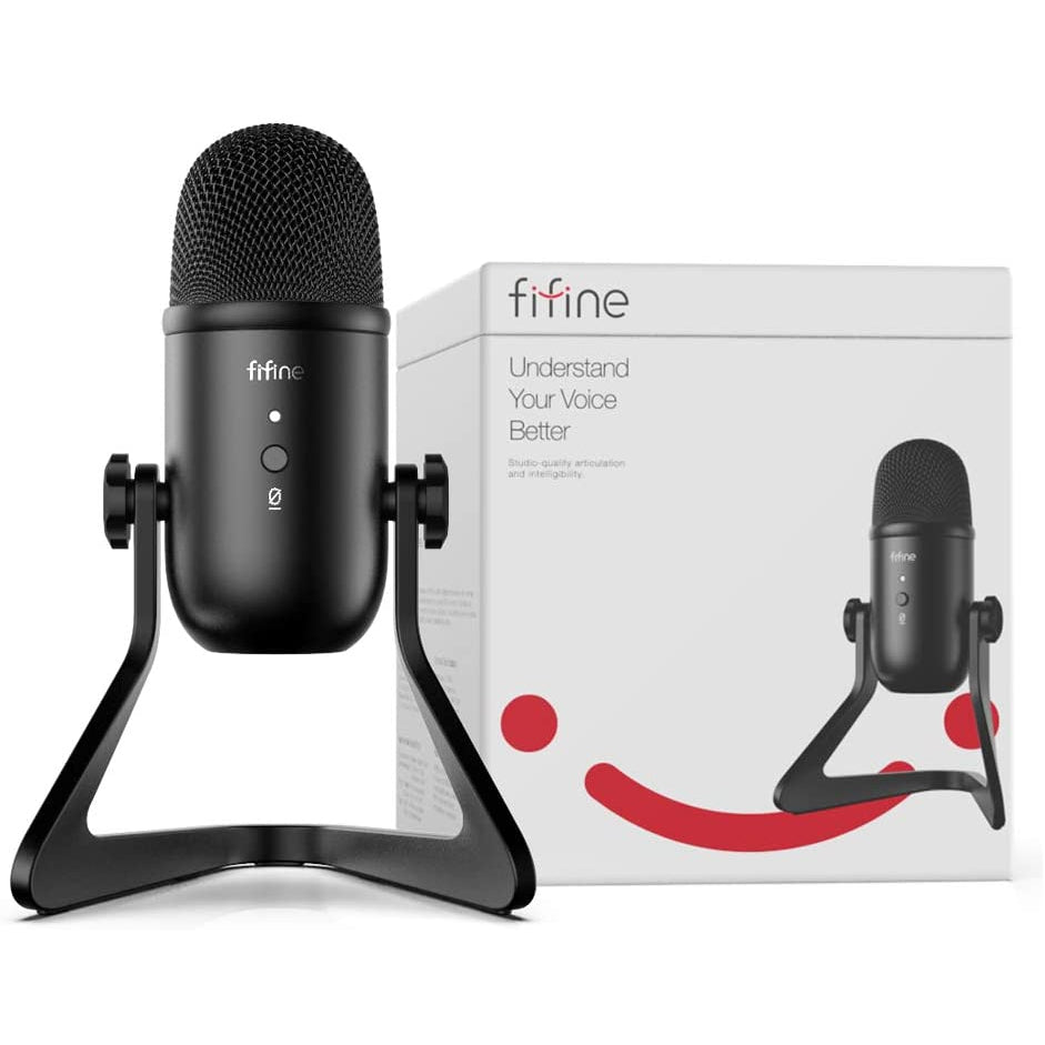 Fifine USB Microphone Streaming Computer Microphone with Headphone Output&Volume Control
