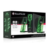 GOgroove BassPULSE 2.1 LED Satellite Stereo PC Computer Gaming Speakers with Glow Lights, Bass Controls