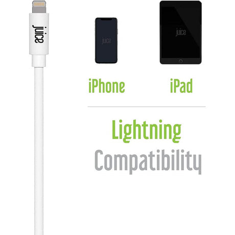 Juice Charge & Sync Lightning Cable - White