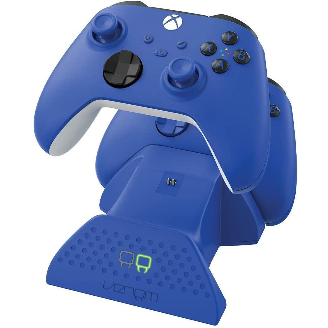 Venom Twin Charging Dock with 2 x Rechargeable Battery Packs - Shock Blue