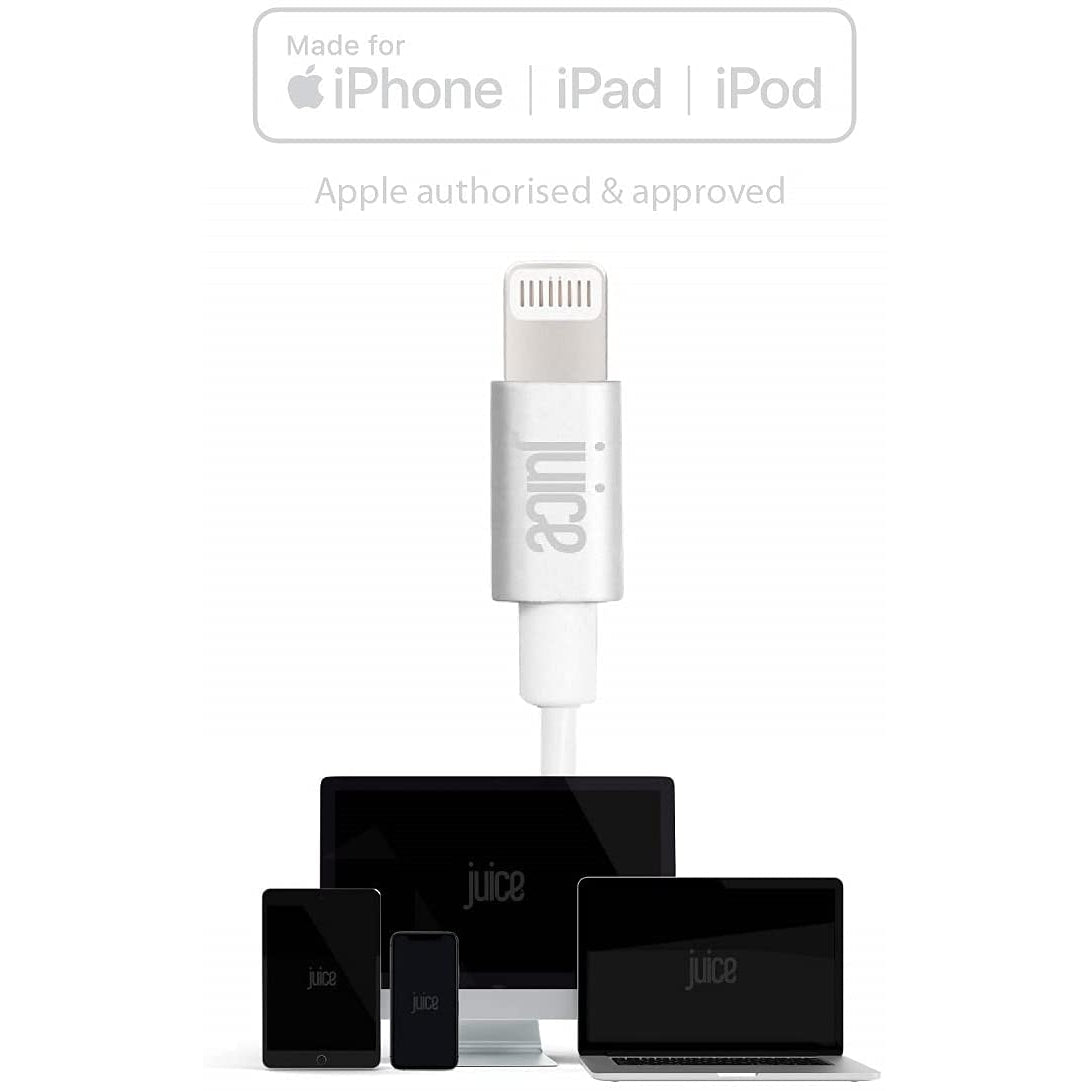 Juice Charge & Sync Lightning Cable - White