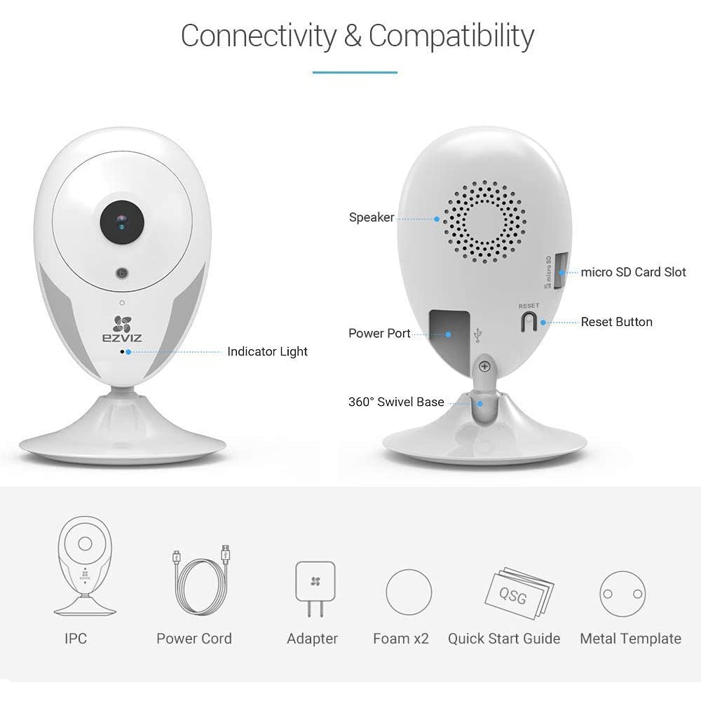 EZVIZ Home Security Camera Wi-Fi Surveillance Baby Monitor