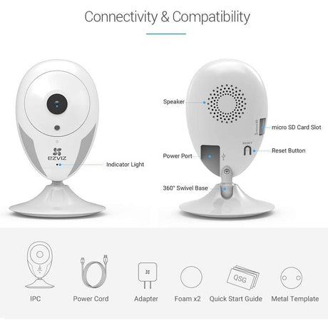 EZVIZ Home Security Camera Wi-Fi Surveillance Baby Monitor