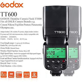 GODOX TT600 Flash Speedlight GN60 2.4G Wireless Camera Speedlite for Canon Nikon Pentax Fujifilm Olympus Camera - Black
