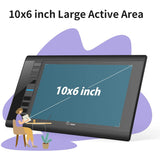 Ugee M708 Graphics Tablet,10 x 6 inch Digital Drawing Tablet with Battery-Free Stylus