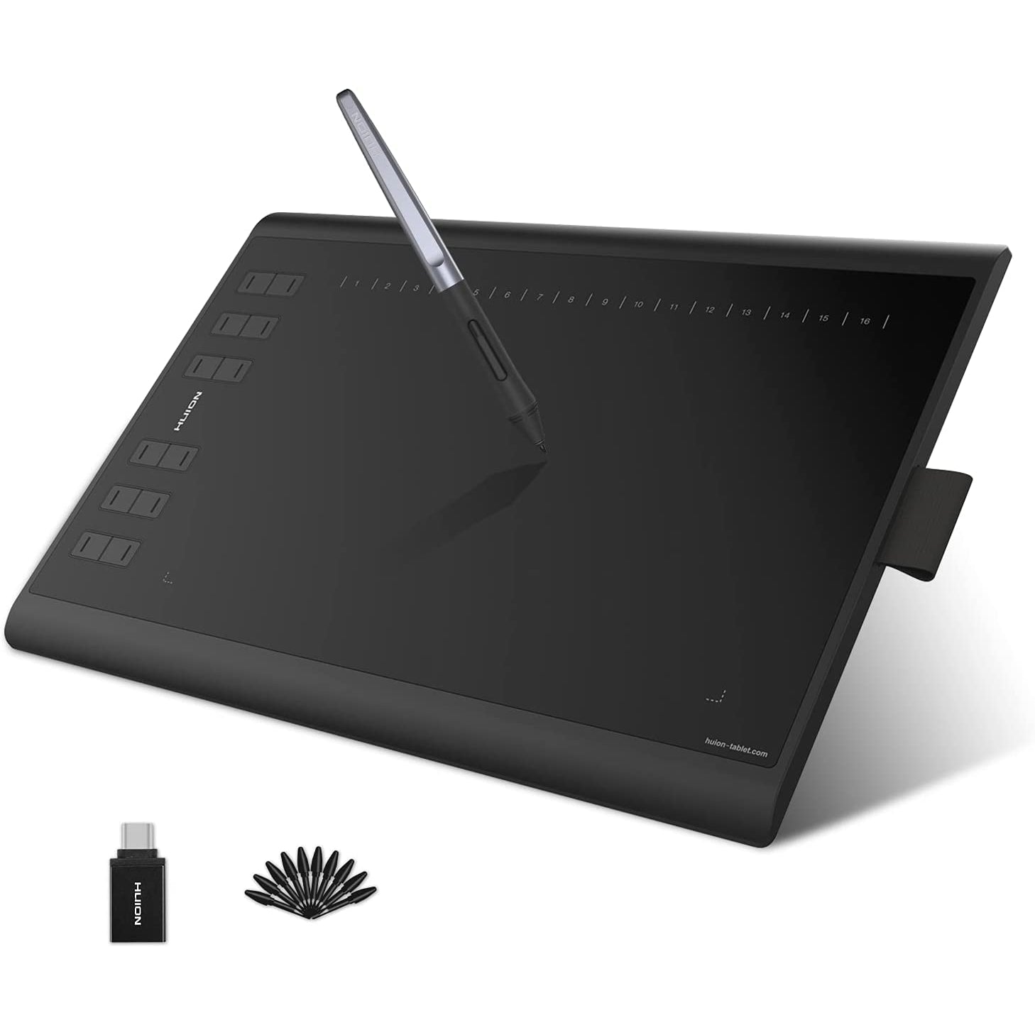 Huion Inspiroy H1060P Graphics Drawing Tablet, Graphic Tablet with Battery-free Pen