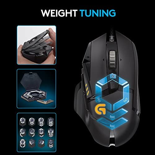 Logitech G502 Proteus Spectrum RGB Tunable Wired Gaming Mouse, Black - Refurbished Good