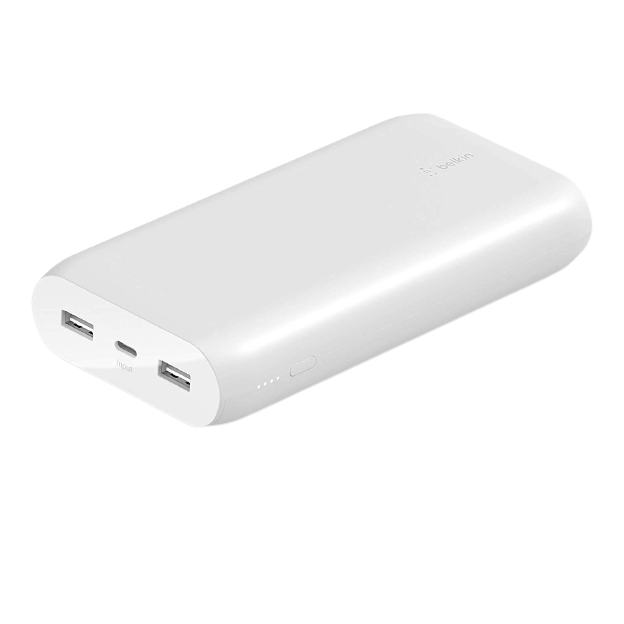 Belkin Boost Charge Power Bank 20K (Portable Charger with Dual USB Ports, 20000 mAh Capacity, Battery Pack) - White