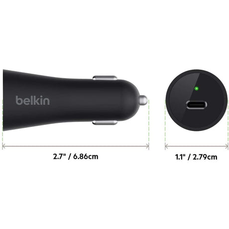 Belkin Boost Charge USB-C Car Charger, 27W, Fast Charge - Black