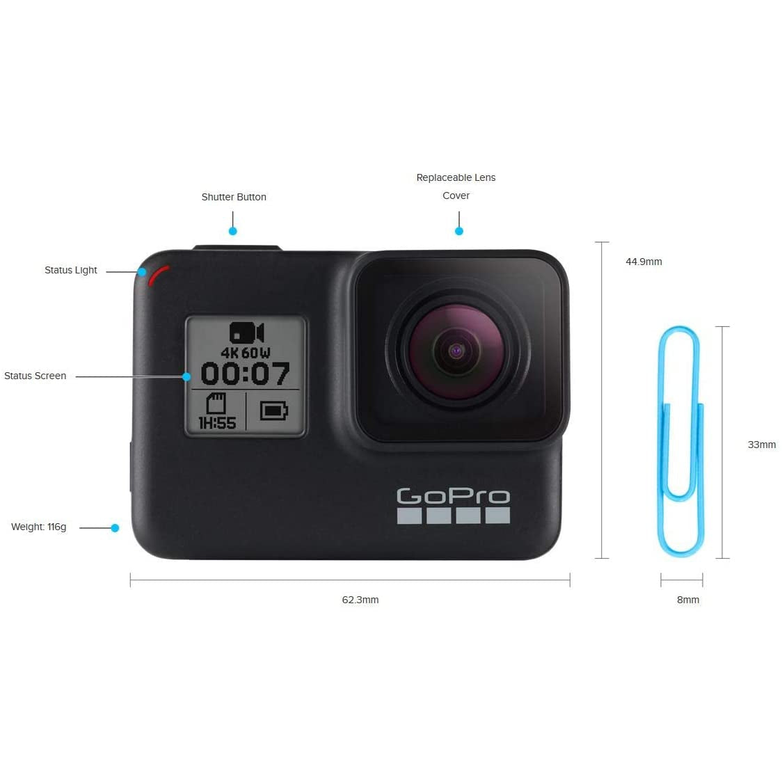 GoPro HERO7 - Waterproof Digital Action Camera with Touch Screen 1440p HD Video 10MP Photos