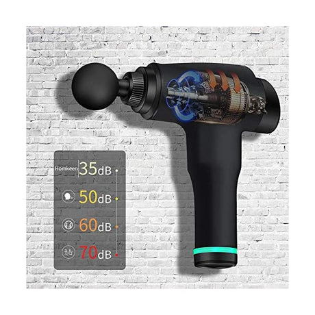 Homkeen Massage Gun Percussion Massager With 5 Heads - Black