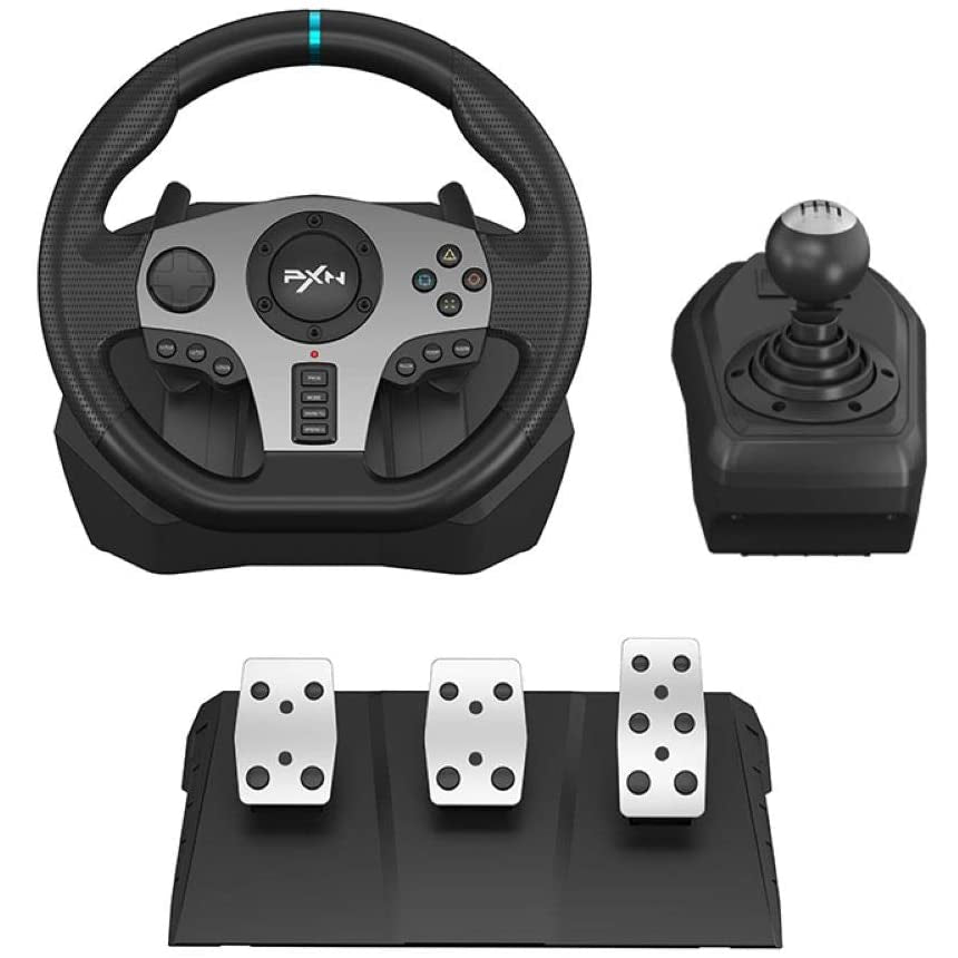 Pxn V9 PC Steering Wheel with 3-Pedals and Shifter Bundle