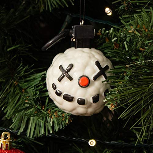 Numskull Official Fortnite Snowball Grenade 3D Christmas Tree Decoration Ornament - White Christmas Hanging Decor