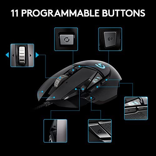 Logitech G502 Proteus Spectrum RGB Tunable Wired Gaming Mouse, Black - Refurbished Good