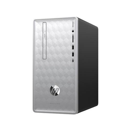 HP Pavilion 590-p0037na Desktop PC, AMD Ryzen 3, 4GB RAM, 1TB HDD, Natural Silver