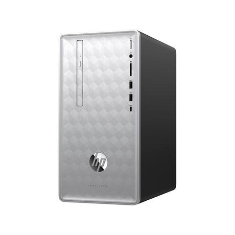 HP Pavilion 590-p0037na Desktop PC, AMD Ryzen 3, 4GB RAM, 1TB HDD, Natural Silver